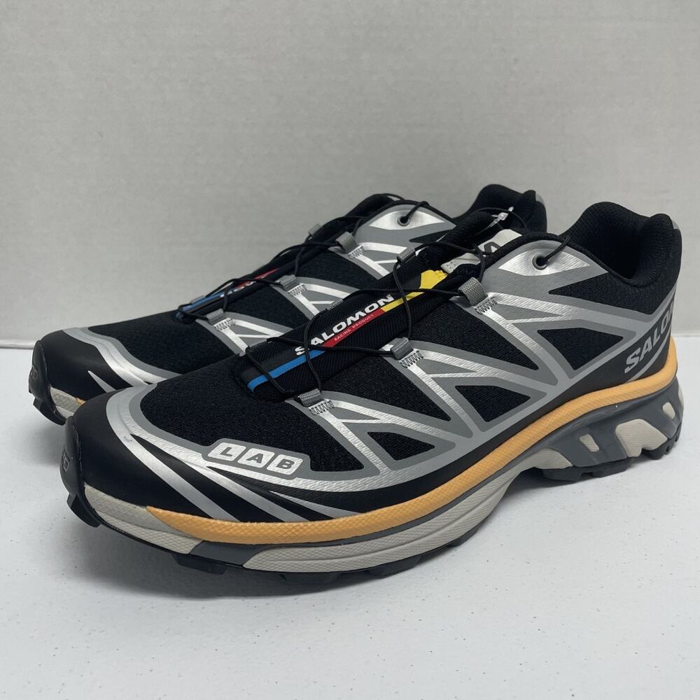 Salomon XT-6 Black Footwear Silver Warm Apricot L47739400 Size 11.5 Trail Hiking
